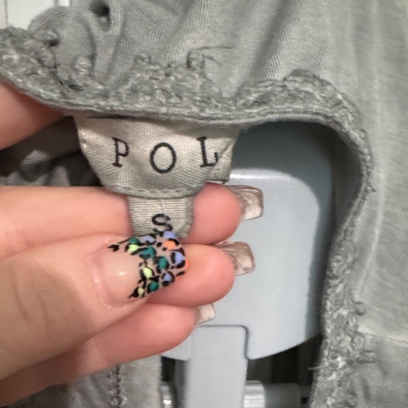 POL Charcoal Lace Accent Tank Top - Picture 3 of 9